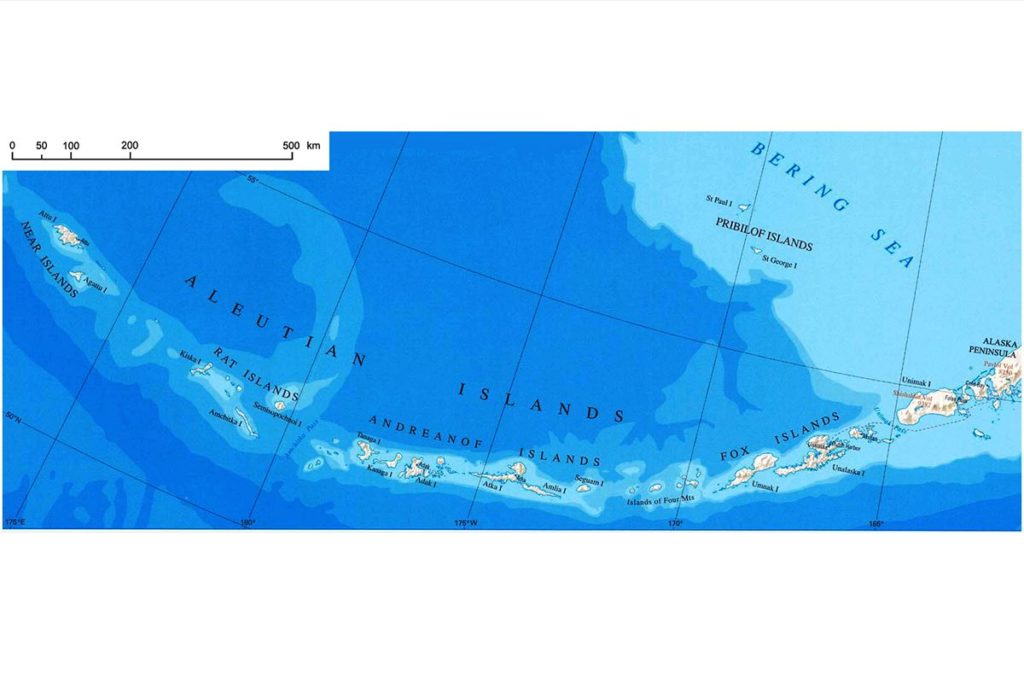 Aleutian islands map  