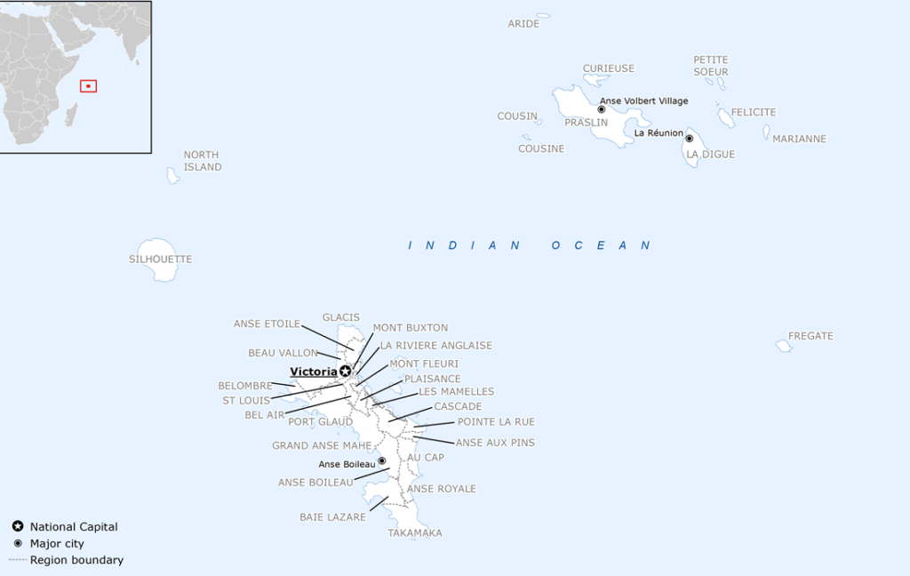 Map of the Seychelles